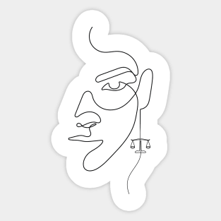 She's a Libra | One Line Drawing | One Line Art | Minimal | Minimalist Sticker